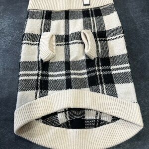 Winter in style for your pet - Banana Republic Black and Cream Plaid Dog Sweater